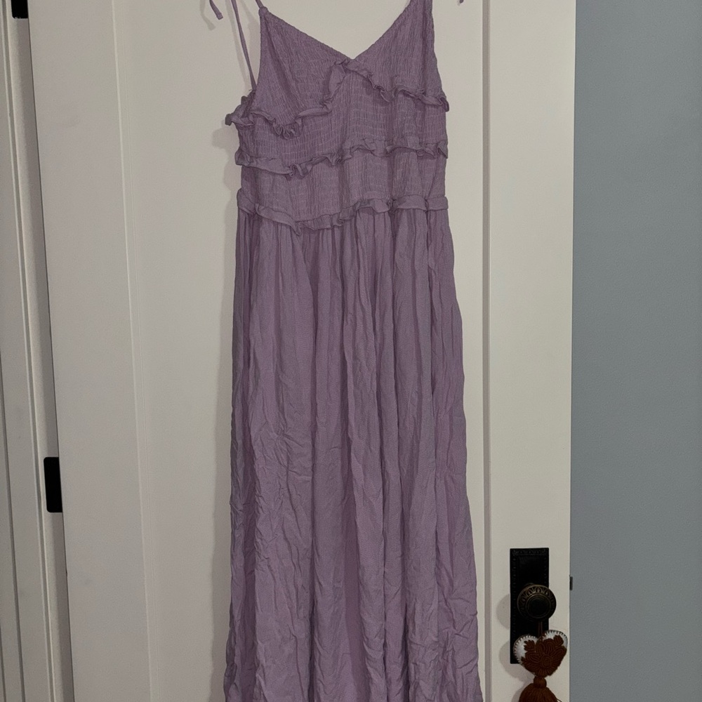 Topshop Lilac Ruffle Maxi Dress